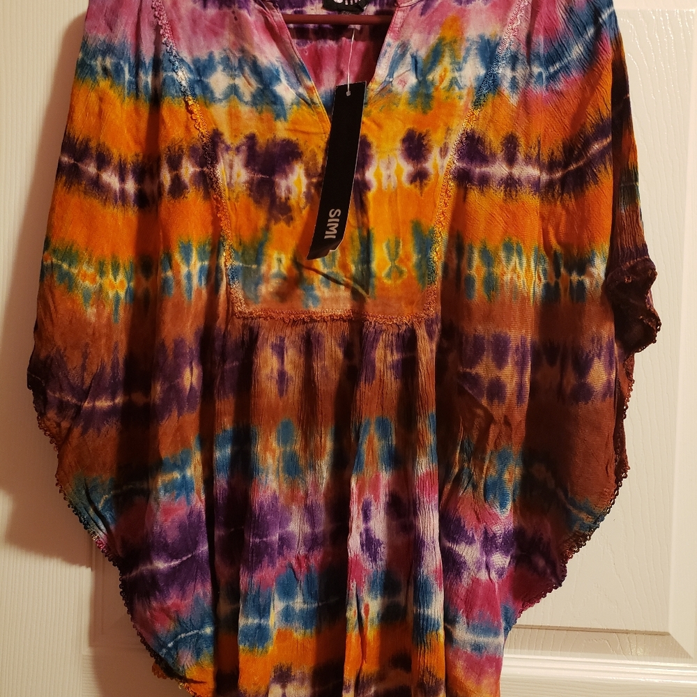 SIMI tie die blouse